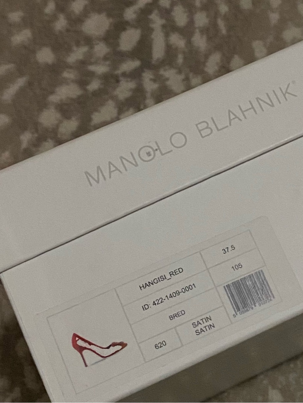 Manolo Blahnik Red Satin Crystal-Buckled Pointed Pumps - Picture 7 of 7